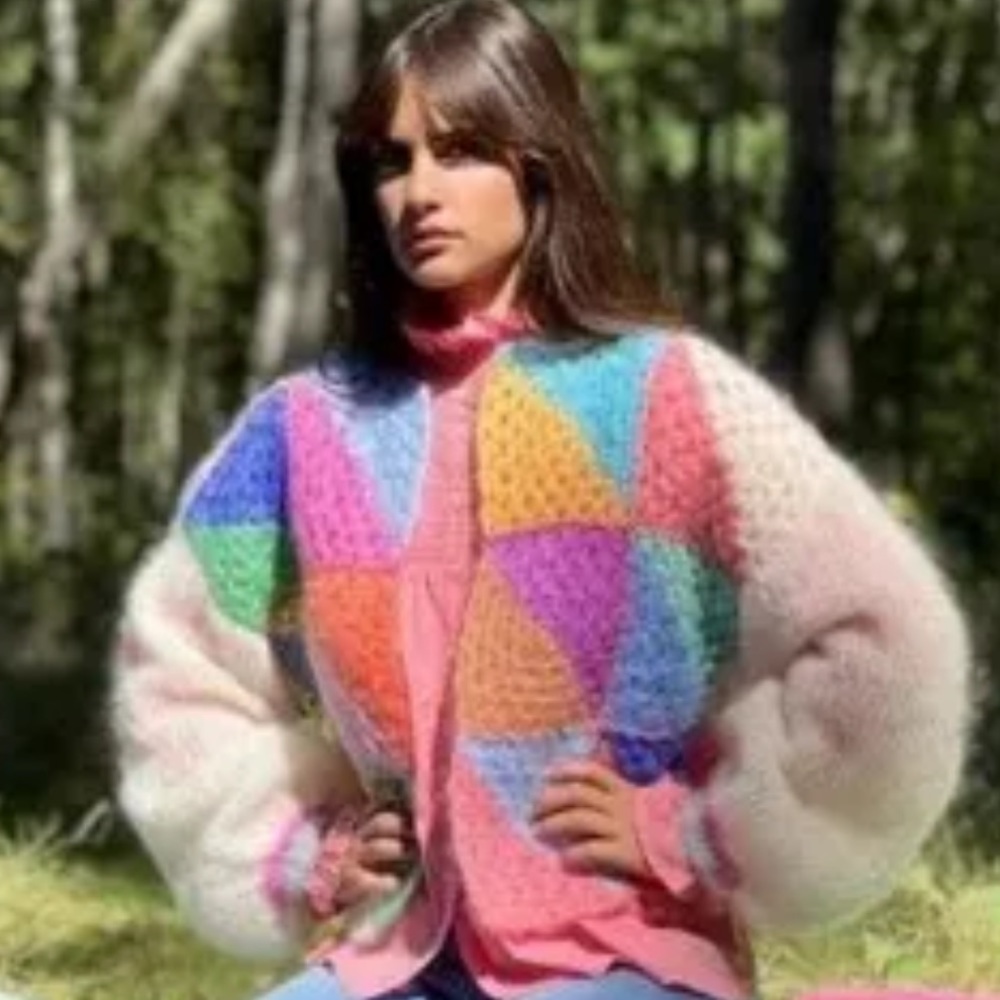 Trendy New ⭐️Color-block Crochet Sweater Cardigan - Picture 12 of 12